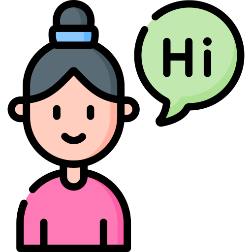 Person saying hi icon